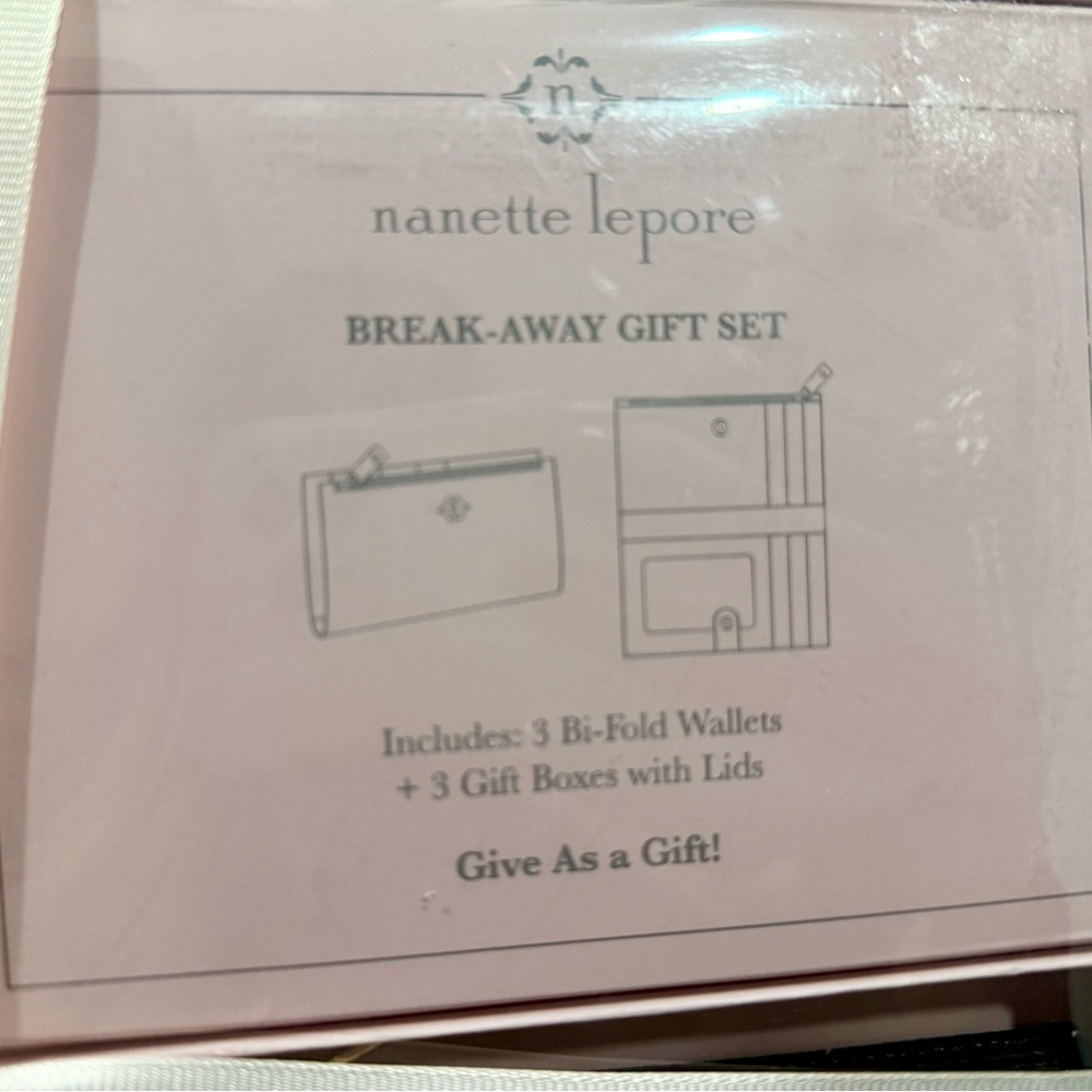 Nanette Lepore Pink, White, and Black Wallet Set - Picture 4 of 5